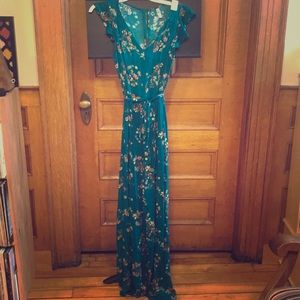 NWT Green Floral Jumpsuit (Size S)